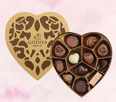 【歌帝梵】金装心形礼盒12颗装