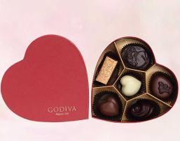 【歌帝梵】金装红色心形礼盒6颗装