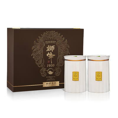 【狮峰牌】西湖龙井狮龙甘明前精品100g银狮八音木盒